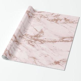 Blush Rose Pink Glitter Marble Glossy