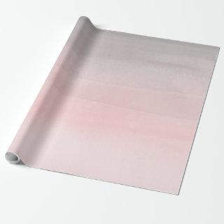 Blushing Pink & Grey Modern Watercolor Ombre Glam