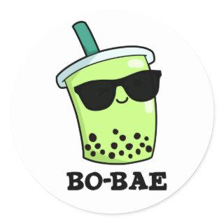 Bo-bae Funny Boba Tea Pun  Classic Round Sticker