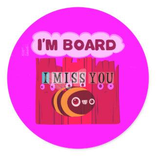 Board Bee Art Print Classic Round Sticker
