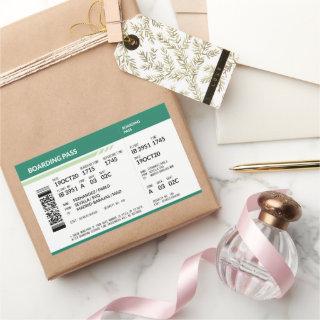 Boarding Pass - Green Rectangular Sticker
