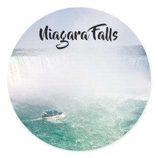 Boat and Horseshoe Falls from Niagara Falls Classic Round Sticker