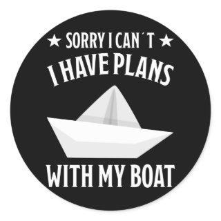 Boat Boating Funny Captain Design Skipper Gift Classic Round Sticker