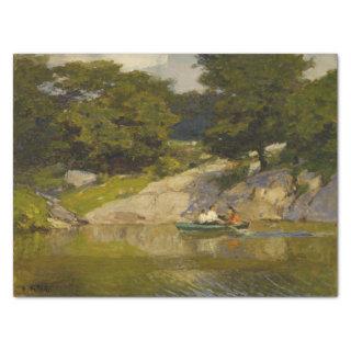 Boating on a Lake in Central Park (E.H. Potthast) Tissue Paper