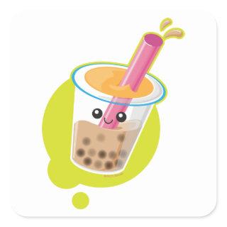 Boba Tea Square Sticker