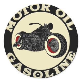 Bobber - Motor Oil - Gasoline Classic Round Sticker