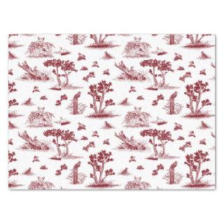 Bobwhite Toile De Jouy Tissue Paper Red