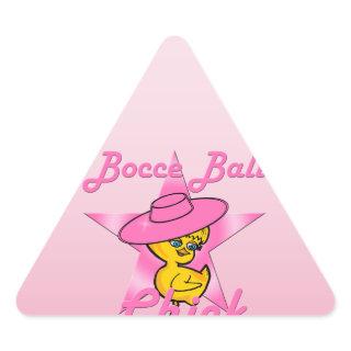 Bocce Ball Chick #8 Triangle Sticker