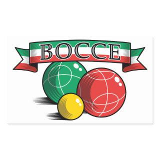 Bocce in Banner Square Sticker