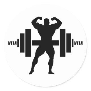 Bodybuilder Classic Round Sticker