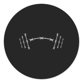 Bodybuilding Bodybuilder Dumbbell Classic Round Sticker