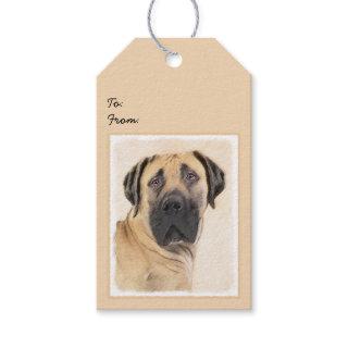 Boerboel Painting - Cute Original Dog Art Gift Tags