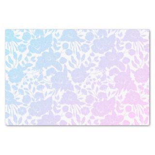 Bohemian elegant blush pink  blue gradient floral tissue paper