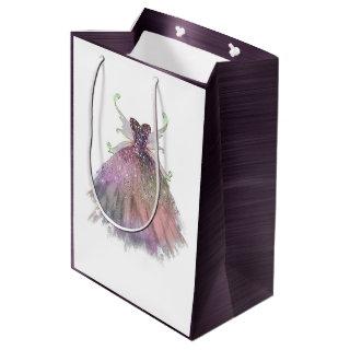 Bohemian Fairy Wing Gown | Glam Dusty Plum Purple Medium Gift Bag