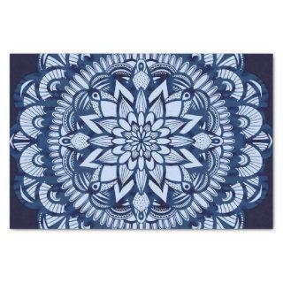 Bohemian Navy Blue Tie Dye Mandala Tissue Paper