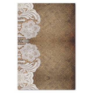 bohemian rustic western country burlap and lace tissue paper