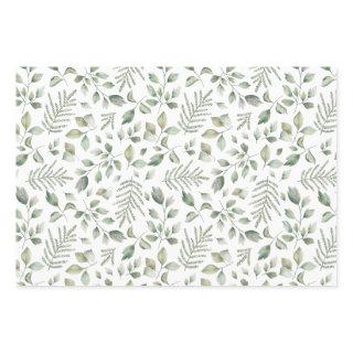 Bohemian Watercolor Eucalyptus and Ferns Pattern  Sheets