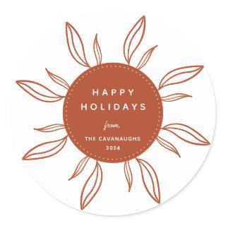 Bohemian Wreath Holiday Classic Round Sticker