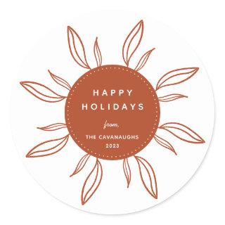 Bohemian Wreath Holiday Classic Round Sticker