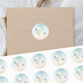 Boho Beach Monogrammed Wedding Envelope Seal