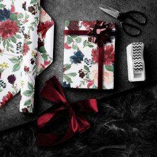 Boho Bloom | Burgundy Rustic Blue and Red Pattern