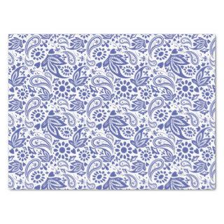 Boho Chic Pretty Blue White Paisley Pattern Tissue Paper