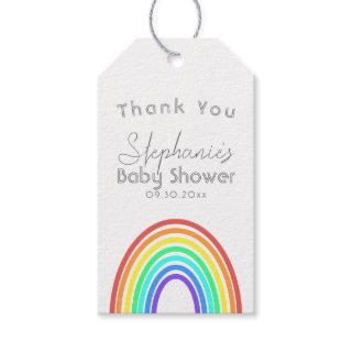 Boho Colorful Rainbow and Stripes Baby Shower Gift Tags