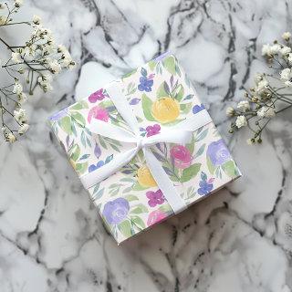 Boho Colorful Spring Watercolor floral pattern