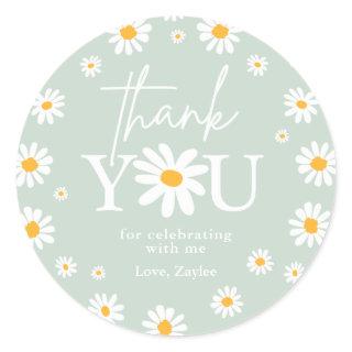 Boho Daisy Two Wild 2nd Birthday Party Favors Classic Round Sticker