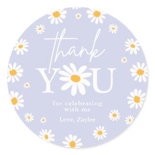 Boho Daisy Two Wild 2nd Birthday Party Favors Classic Round Sticker