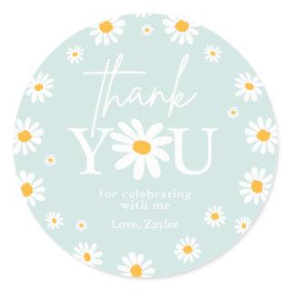 Boho Daisy Two Wild 2nd Birthday Party Favors Classic Round Sticker