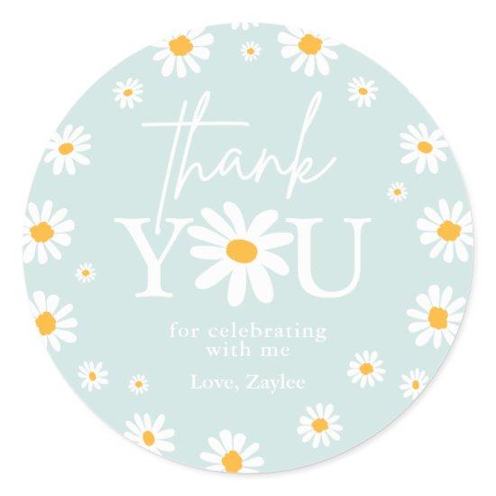 Boho Daisy Two Wild 2nd Birthday Party Favors Classic Round Sticker