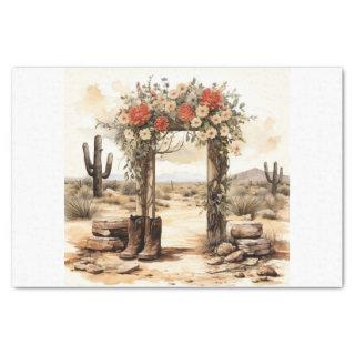 Boho Desert Floral Arch Art for Decoupage  Tissue Paper