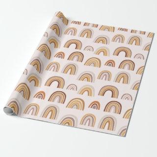 Boho Desert Rainbow Abstract Arch Pattern Taupe