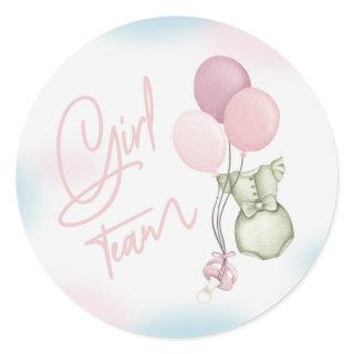 Boho Gender Reveal Stickers Team Girl