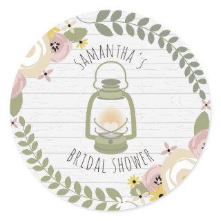 Boho Glamping Bridal Shower - Dusty Classic Round Sticker
