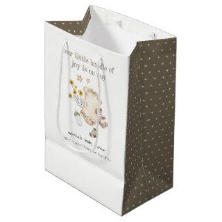 Boho Green Baby Clothes Gender Neutral Baby Shower Medium Gift Bag