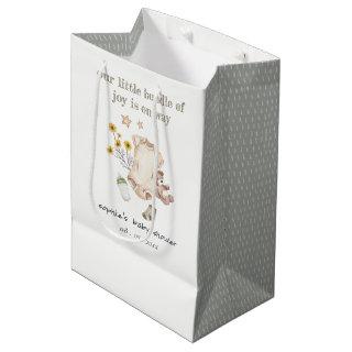 Boho Green Baby Clothes Gender Neutral Baby Shower Medium Gift Bag