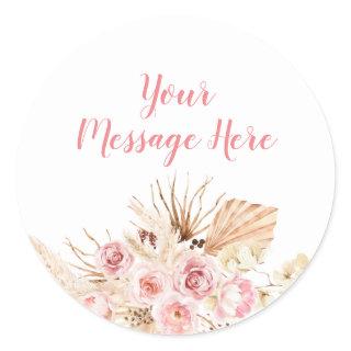 Boho Ice Cream Floral Watercolor Message Sticker