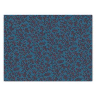 Boho Matisse Botanical Shapes Pattern Black Blue Tissue Paper
