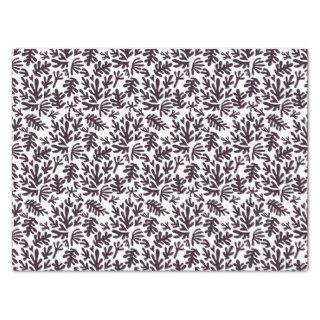 Boho Matisse Botanical Shapes Pattern Black Grey Tissue Paper
