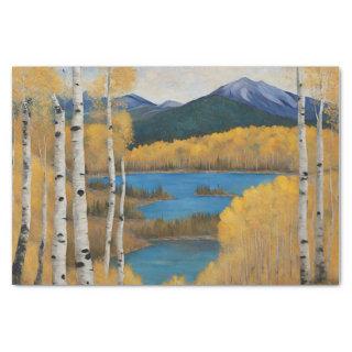 Boho Mountain Aspen Tree Scene Tissue Paper