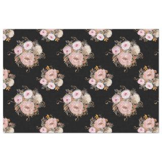 BOHO Muted Floral Watercolor Rose Gold Decoupage T Tissue Paper