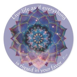 Boho Nebula Mandala, Mystical Classic Round Sticker