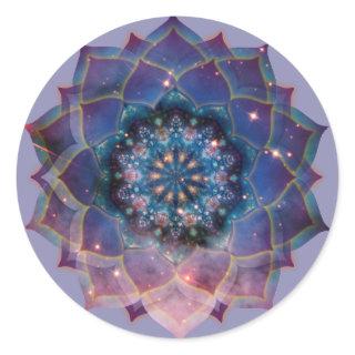 Boho Nebula Mandala, Mystical Classic Round Sticker
