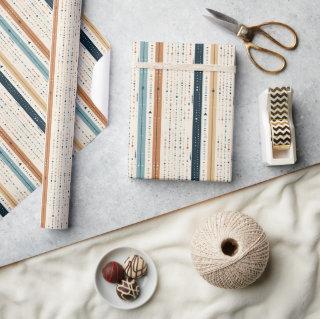 Boho neutral earthy navy rusty pastel blue stripes