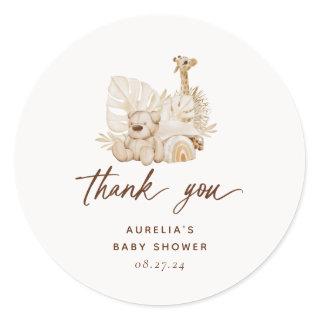 Boho Nursery Baby Shower Thank You Classic Round Sticker