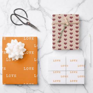 Boho Orange Hearts Modern Love Valentine's Day  Sheets