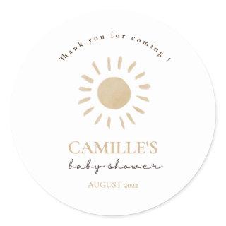 Boho Rainbow and Sunshine Colorful Thank You Class Classic Round Sticker