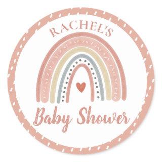 Boho Rainbow Baby Shower    Classic Round Sticker